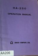 Amada-AMADA Horizontal Bandsaw Model HA-250 Operation & Part List Manual- HA-250-01